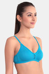Floret Double Layered Wirefree Natural Lift T-Shirt Bra - Cyan — thumbnail 2